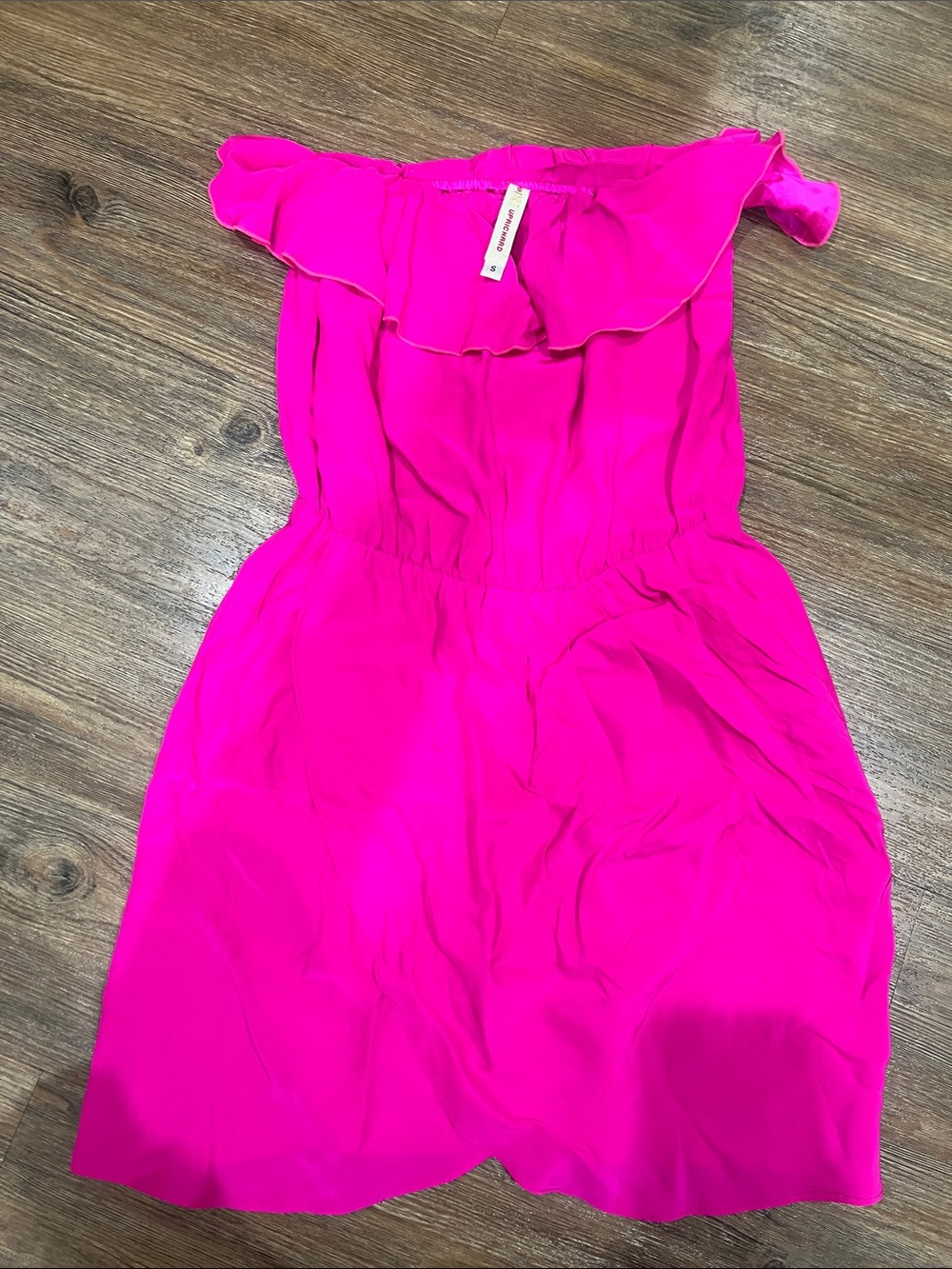 Amanda Uprichard Hot Pink Ruffle Off-Shoulder Dress